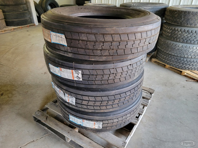 (4) 295/75R22.5 trailer tires